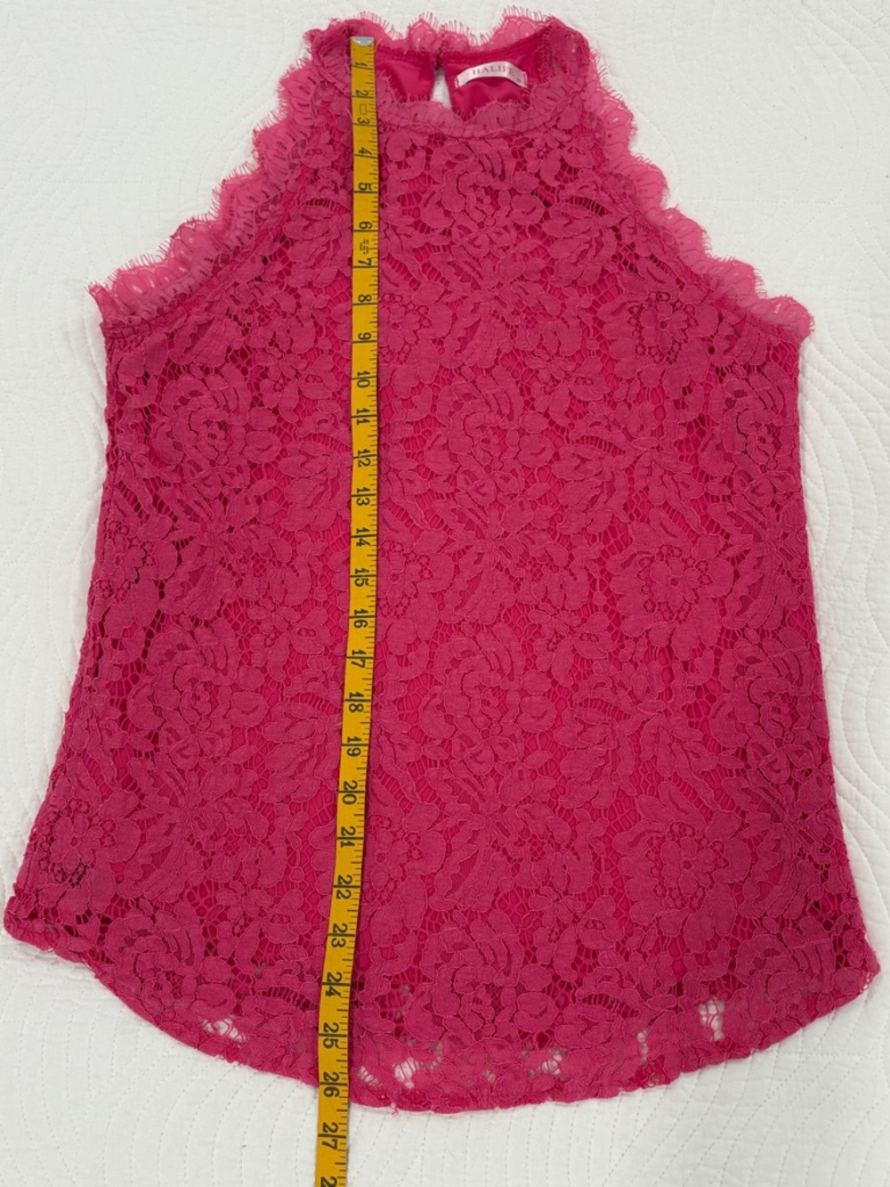 Floral Lace Halter Camisole - Hot Pink - Picture 5 of 8